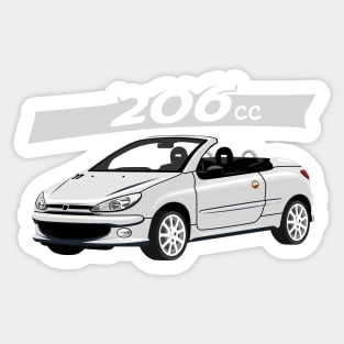 City car 206 cc Coupe Cabriolet france silver Sticker